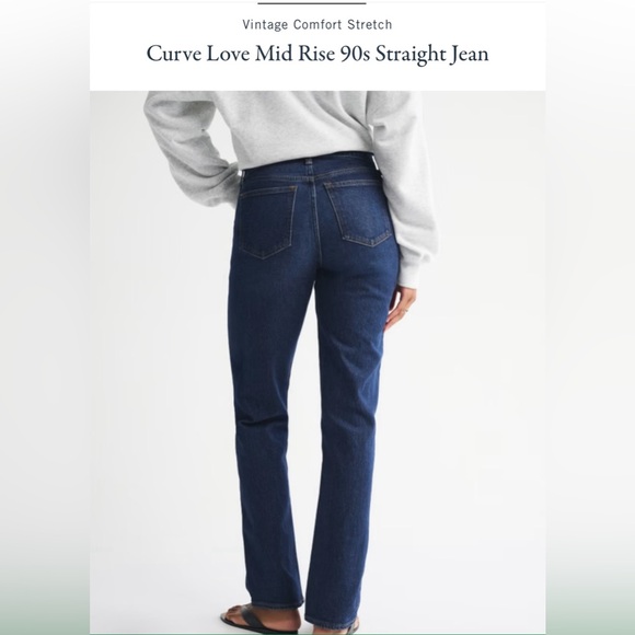 Abercrombies bestseller 90s straight leg jeans CURVE LOVE - Picture 2 of 2